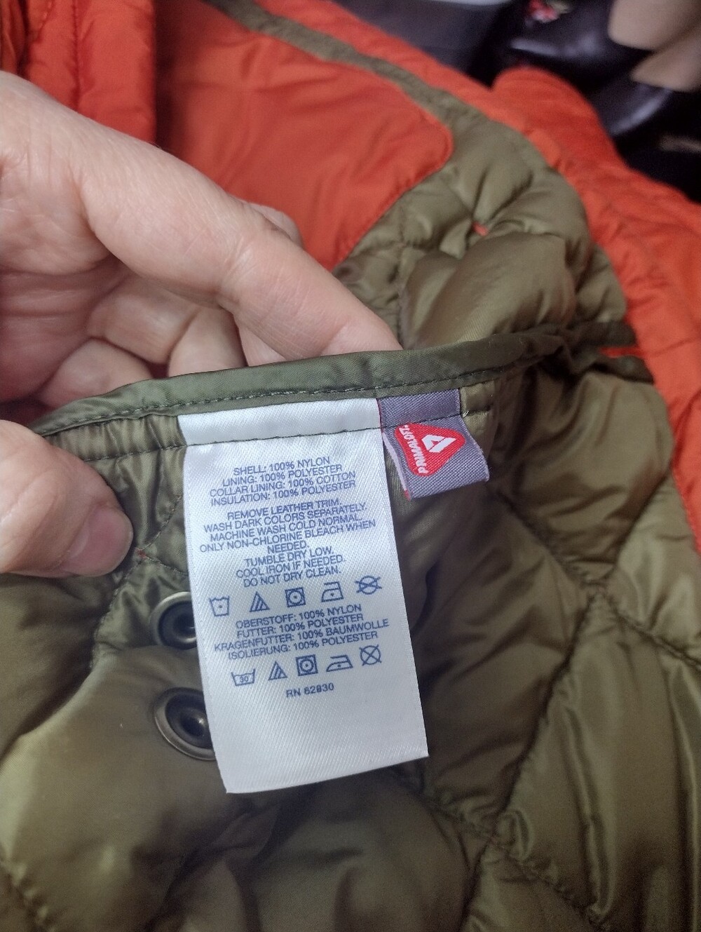 Lands' End Men's Quilted Orange Lightweight Layering Vest - Picture 6 of 7